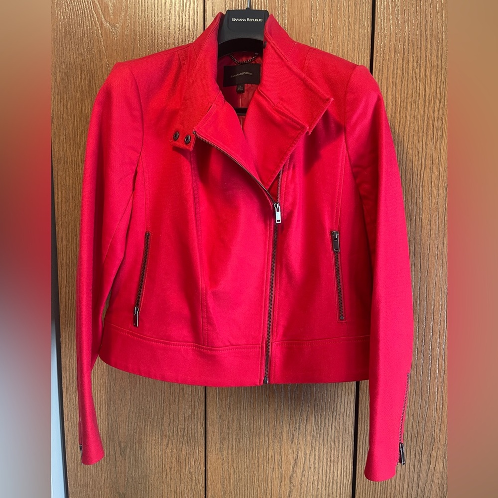 Banana Republic Red Moto Jacket
